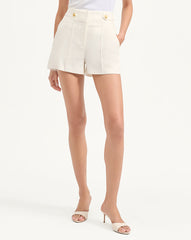 Runo Linen Short in Off-White