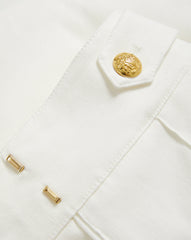 Runo Linen Short in Off-White
