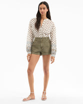 Sally Corduroy Shorts in Stone Army Green