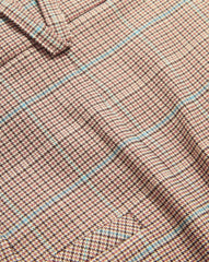 Maxine Midi Skirt in Light Brown & Blue Plaid