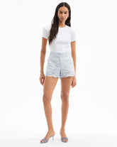 Allen Eyelet Short in Powder Blue Multi