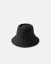 Felix Raffia Straw Bucket Hat in Black