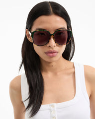 Brigitte Oversized Sunglasses in Green