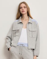 Stellant Stretch-Scuba Jacket in Light Heather Grey