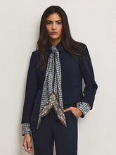 Ismena Removable Scarf Jacket in Navy