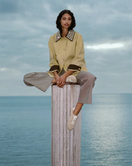 Riviera Suede Sneaker in Sand/Lily