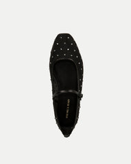 Ellie Crystal Mesh Flat in Black