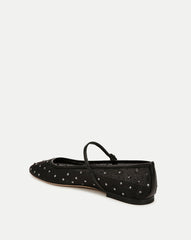 Ellie Crystal Mesh Flat in Black