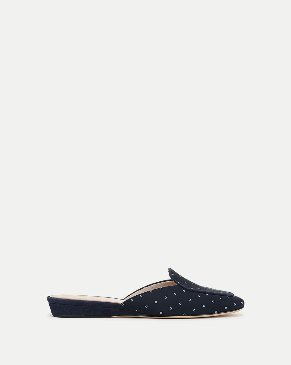 Moritz Printed Loafer Mule in Navy