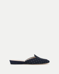 Moritz Printed Loafer Mule in Navy