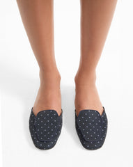 Moritz Printed Loafer Mule in Navy