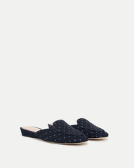 Moritz Printed Loafer Mule in Navy