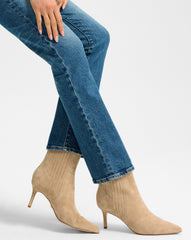 Lisa Mid-Heel Ankle Boot in Sand