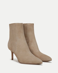 Lisa Mid-Heel Ankle Boot in Sand