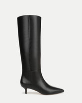 Lisa Kitten-Heel Boot Wide-Calf in Black