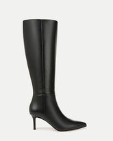 Lisa Mid-Heel Boot in Black Leather