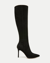 Lisa Stiletto Boot Wide-Calf in Black Suede
