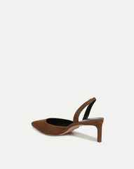 Caroline Suede Slingback Pump in Brown Hazelwood