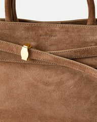 Veronica Beard Suede Dash Bag in Brown Bark
