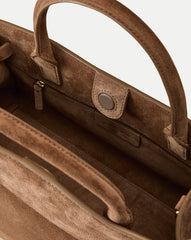 Veronica Beard Suede Dash Bag in Brown Bark