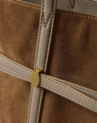 Lasso Belted Leather Tote Bag in Brown