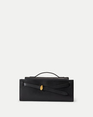 Veronica Beard Dash Clutch Bag in Black With Gold Hardware