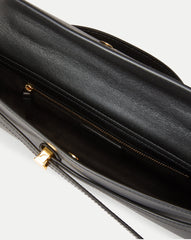 Veronica Beard Dash Clutch Bag in Black With Gold Hardware