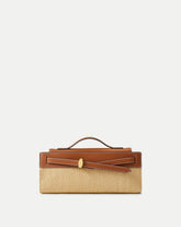 Veronica Beard Raffia Dash Clutch in Hazelwood/Natural