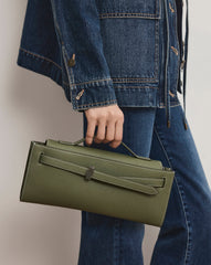 Veronica Beard Dash Clutch in Stone Army
