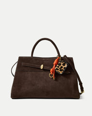 Leopard Zip Pouch Bag Charm in Orange & Gold Dark Acorn Multi