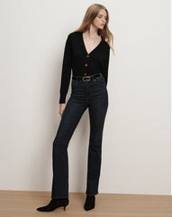 Loop Croc-Embossed Belt in Black