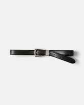 Arch Leather Belt in Black/Silver
