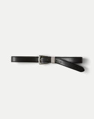 Arch Leather Belt in Black/Silver