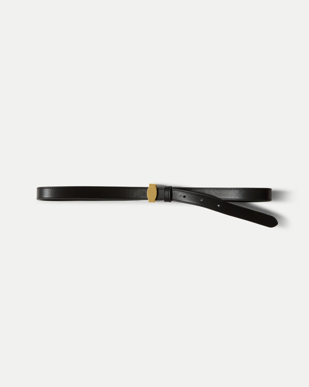 Dash Thin Leather Belt in Black