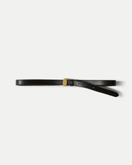 Dash Thin Leather Belt in Black