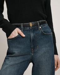 Dash Thin Leather Belt in Black