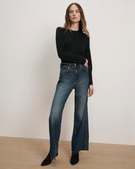 Dash Thin Leather Belt in Black