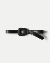 Elsy Leather-Buckle Belt in Black