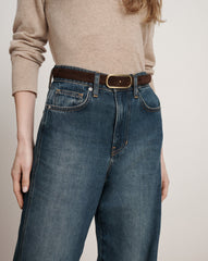 Loop Suede Belt in Dark Brown