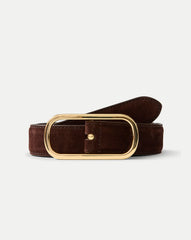 Loop Suede Belt in Dark Brown