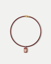 Burgundy Cord Pendant Necklace in Burgundy