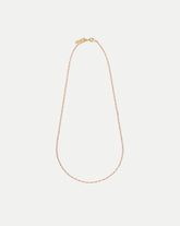 Long Enamel Bead Chain Necklace in Pink