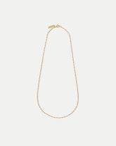 Long Enamel Bead Chain Necklace in Mauve