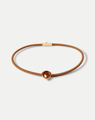 Brown Cord Pendant Necklace in Smoke