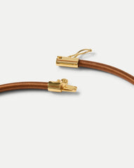 Brown Cord Pendant Necklace in Smoke