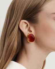 Macaroon Carnelian Earring in Carnelian