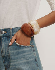 Marbled Resin Bangle in Cream
