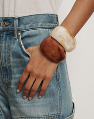 Marbled Resin Bangle in Rust