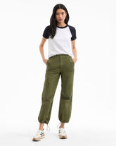 Mandy Parachute Pant in Army Green