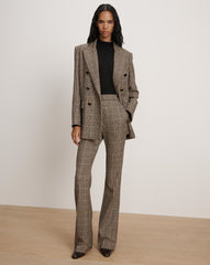 Gracie Flare Pant in Black & Beige Houndstooth